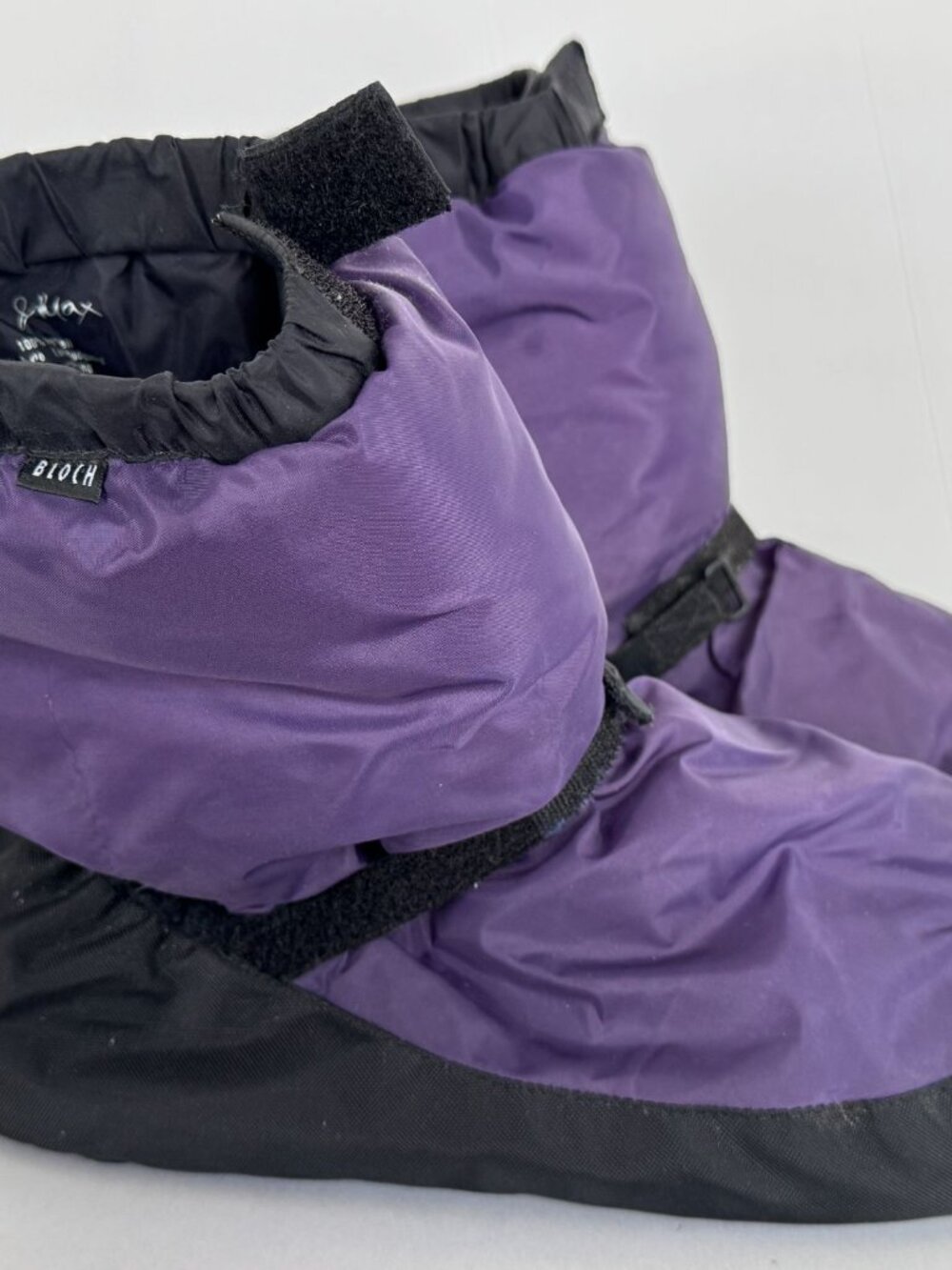 Bloch Warm Up Dance Booties Large Purple Black Boots Large 8 10 Ballet Dancing - Picture 7 of 13